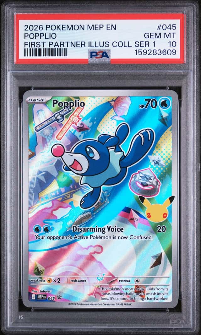 2026 Pokemon MEP Promo Popplio First Partner Illustration #045 PSA 10 (09)