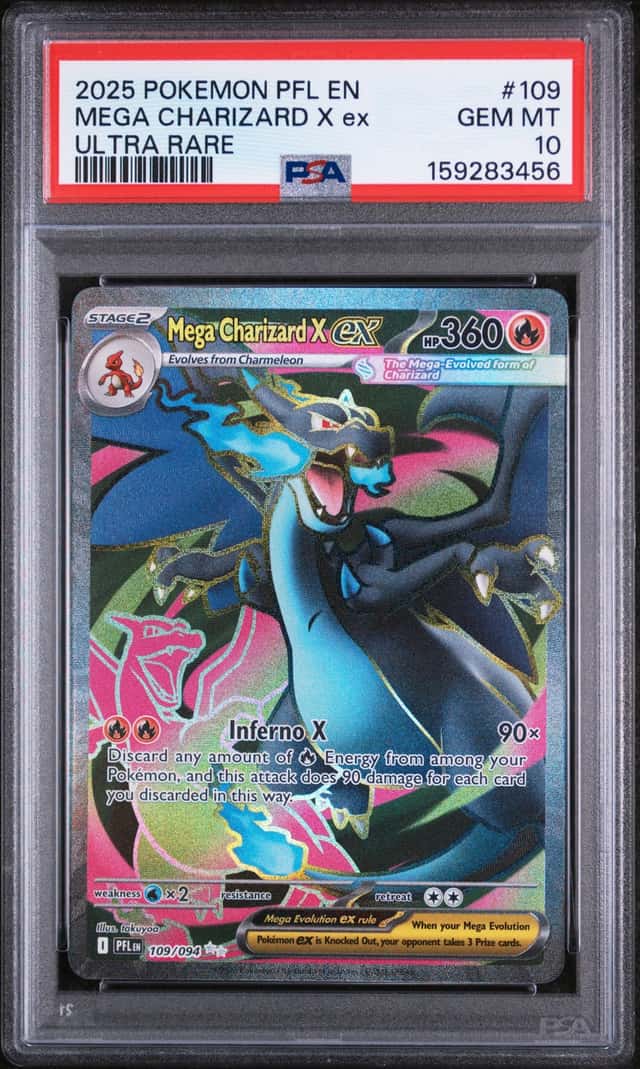 2025 Pokemon Phantasmal Flames Mega Charizard X ex Ultra Rare #109/094 PSA 10