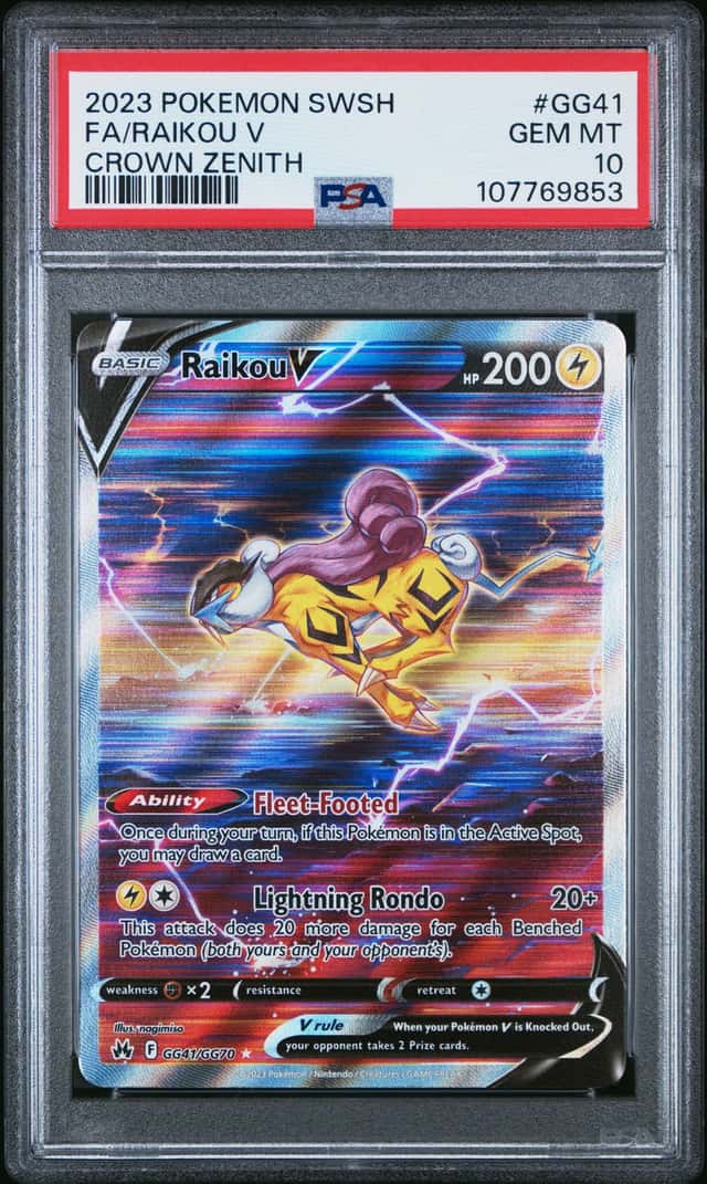 2023 Pokemon SWSH Crown Zenith Raikou V Galarian Gallery #GG41/GG70 PSA 10 (53)