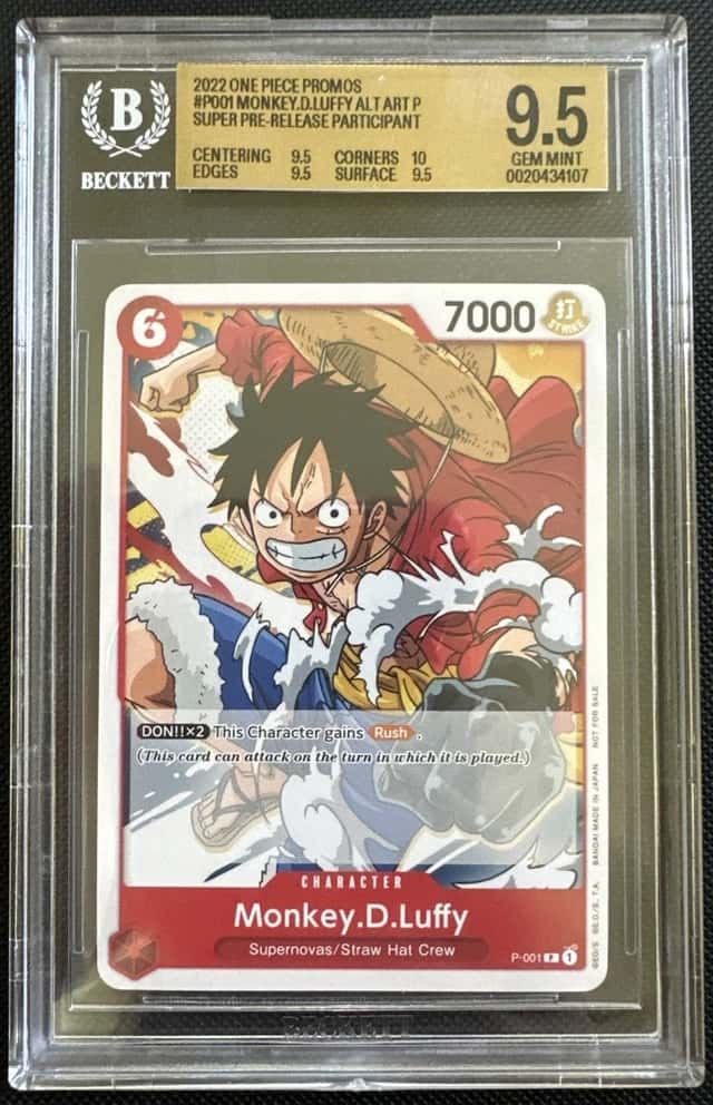 2022 One Piece Promos Super Pre-Release - Participation Monkey D. Luffy BGS 9.5
