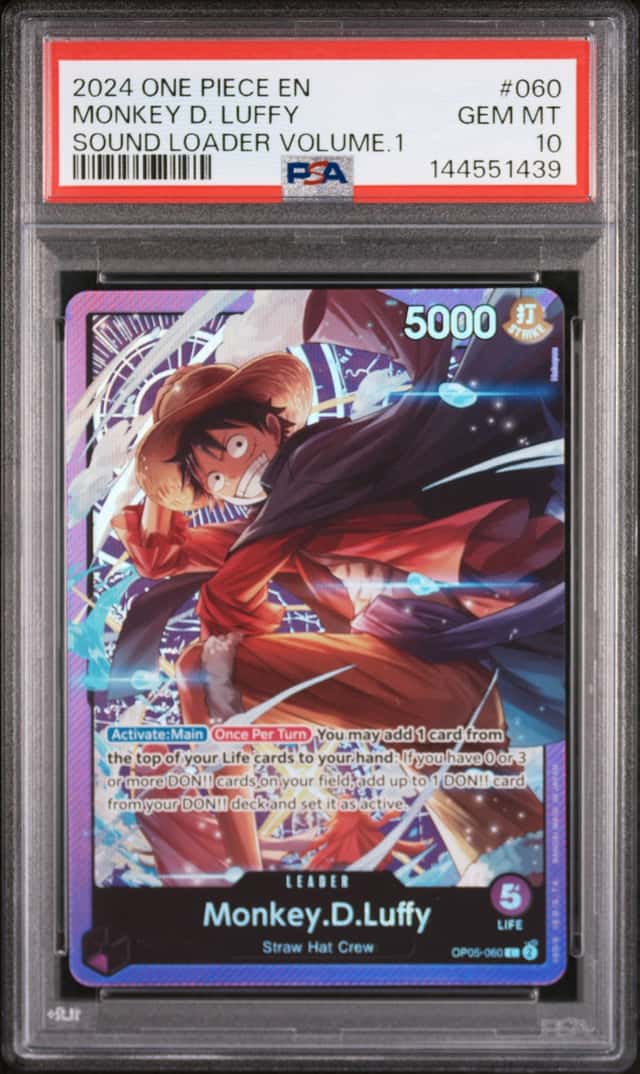 2024 One Piece EN Sound Loader Volume.1 #060 Monkey.D.Luffy PSA 10 GEM MINT