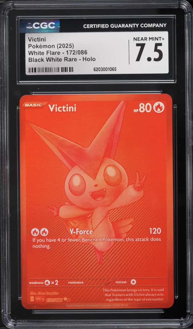2025 Pokemon Scarlet & Violet White Flare BWR Victini #172 CGC 7.5 NRMT+