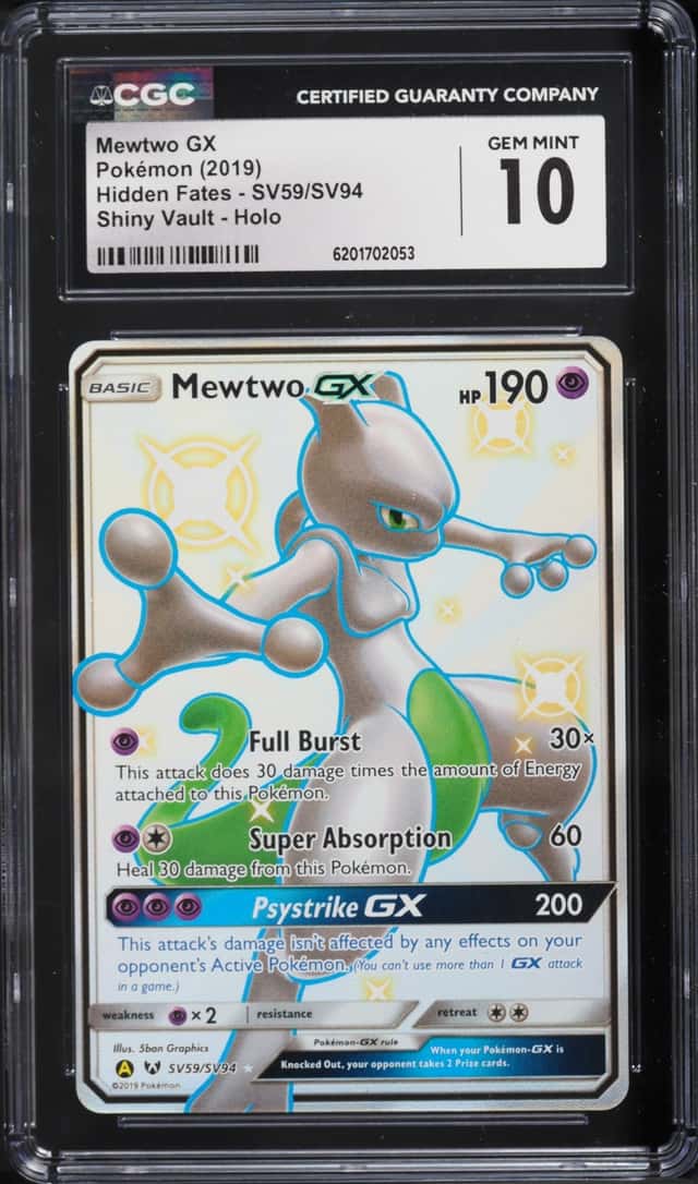 2019 Pokemon Sun & Moon Hidden Fates Shiny Vault Shiny Mewtwo Gx #SV59 CGC 10 GEM MINT