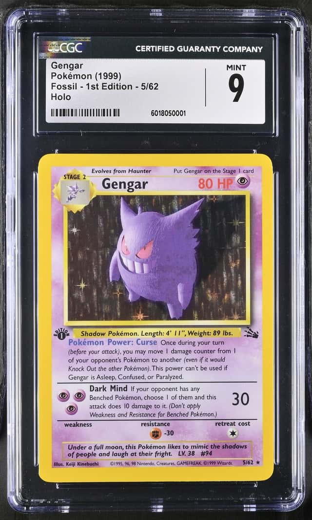 1999 Pokemon Fossil 1st Edition Holo Gengar #5 CGC 9 MINT