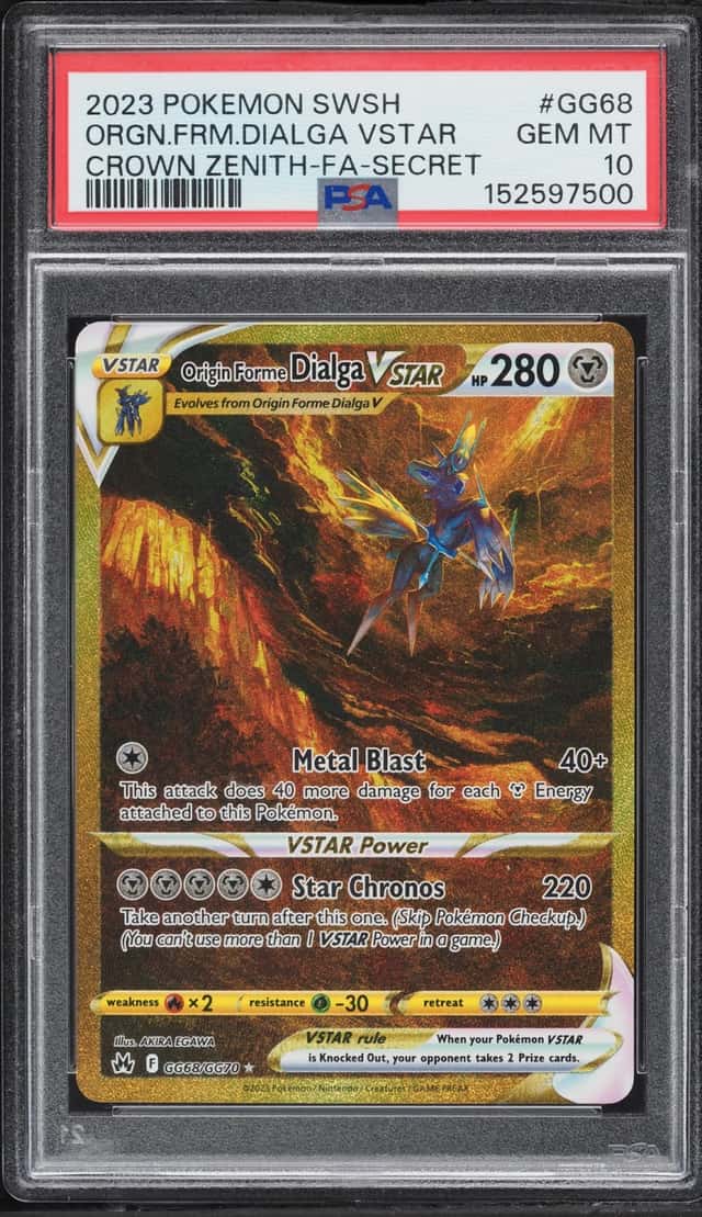2023 Pokemon SWSH Crown Zenith Gold Rare Origin Forme Dialga VSTAR #GG68 PSA 10 GEM MINT