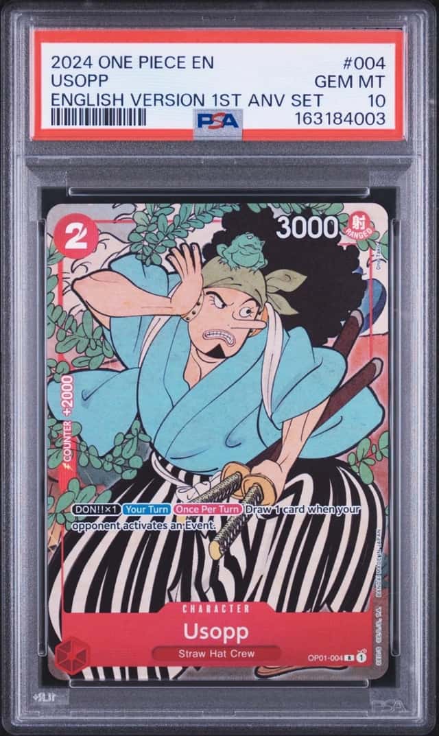 One Piece Usopp English Version 1st Anniversary Set OP01-004 PSA 10 Gem Mint