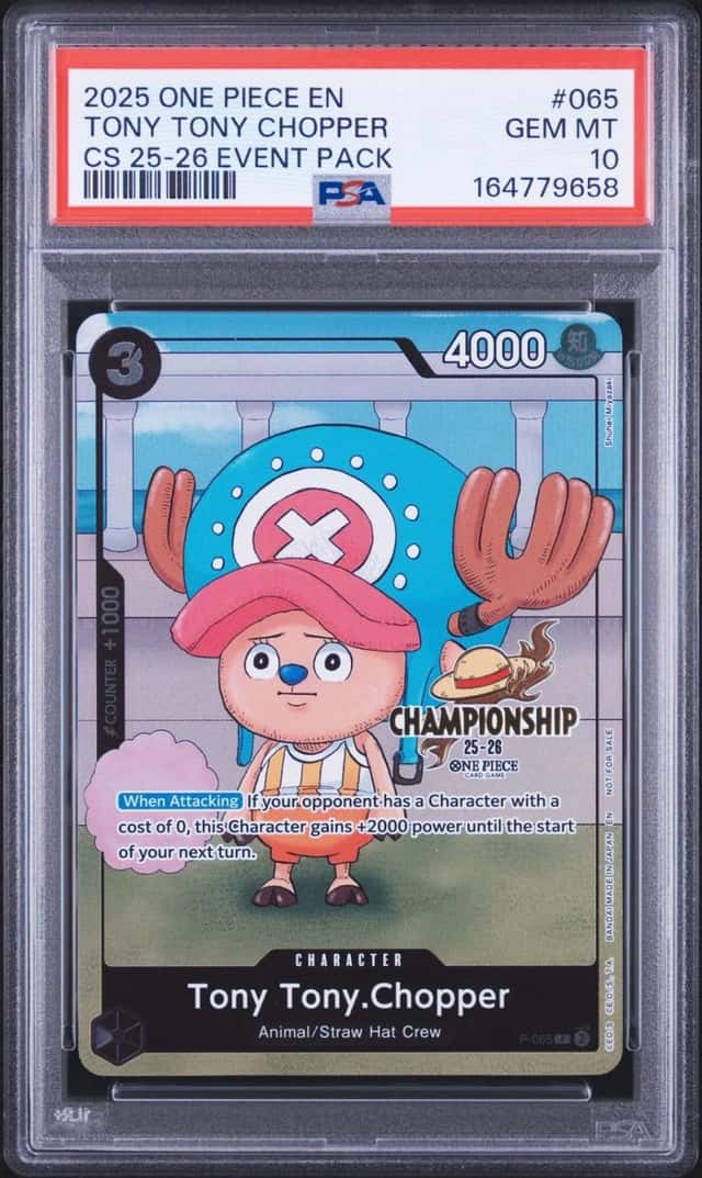 One Piece Tony Tony Chopper Championship 2025-26 Event Pk. P-065 PSA 10 Gem Mint