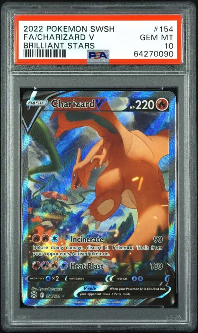 Pokémon TCG Charizard v Holo Ultra Rare Card Brilliant Stars 153/172 PSA 10