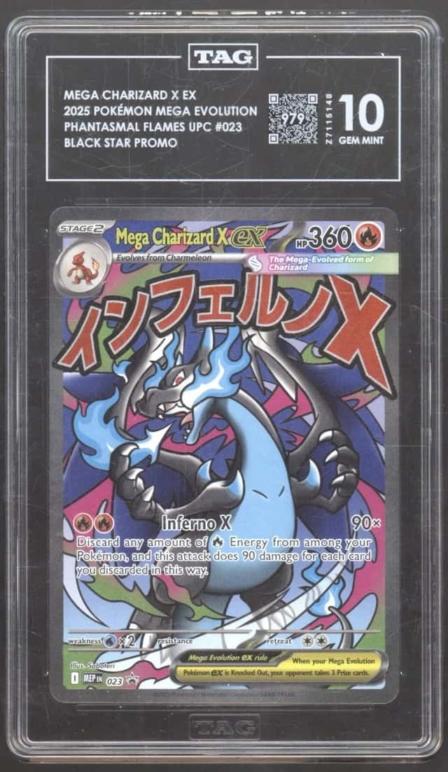 MEGA CHARIZARD X EX POKEMON MEGA EVOLUTION PHANTASMAL FLAMES 023 TAG 10 Q1887