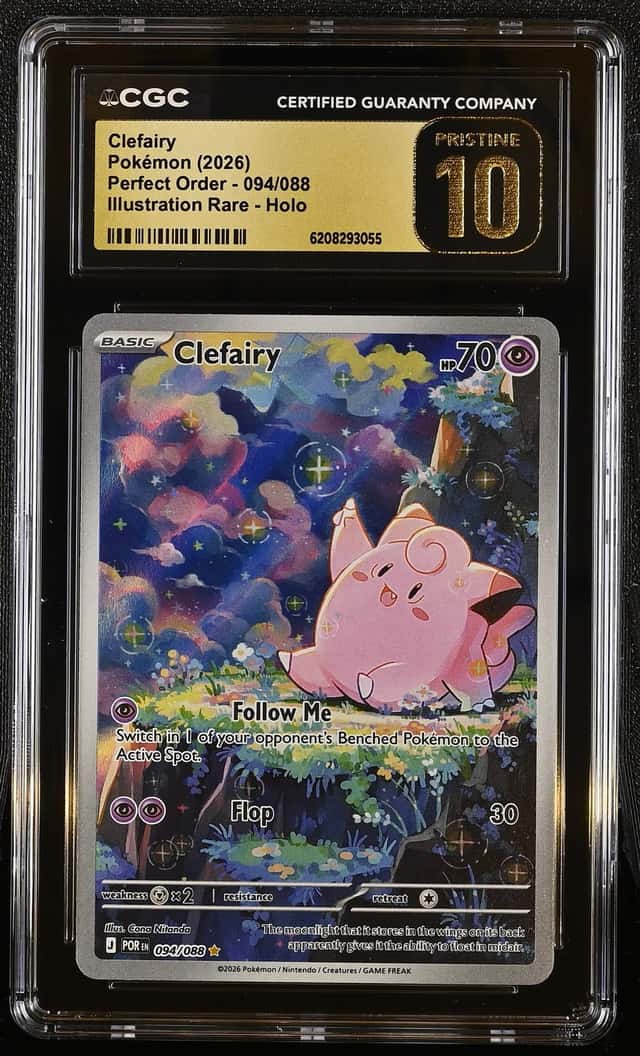 CLEFAIRY 2026 POKEMON PERFECT ORDER 094/088 ILLUSTRATION RARE CGC 10 B Q7285