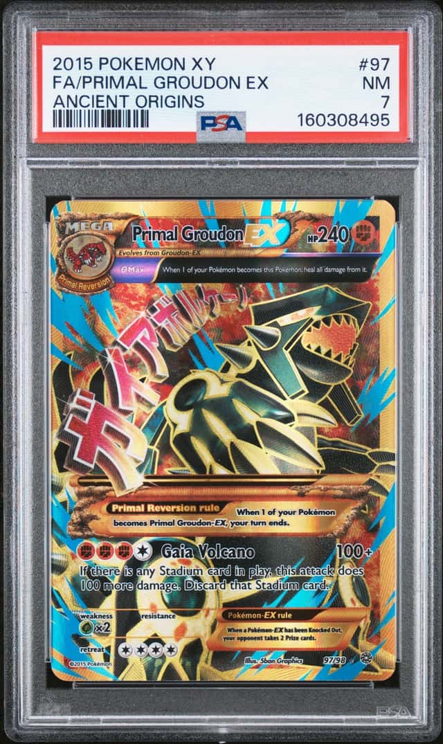 PRIMAL GROUDON EX 2015 POKEMON XY ANCIENT ORIGINS 97/98 ULTRA RARE PSA 7 Q3626
