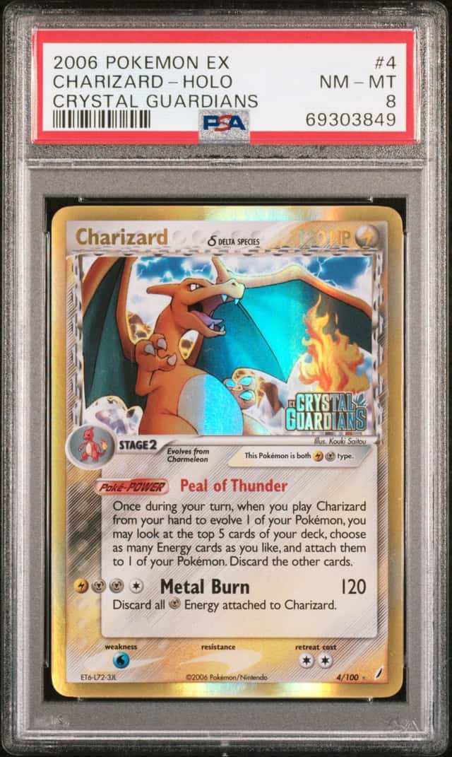 2006 Pokemon EX Crystal Guardians Charizard Reverse Holo 4/100 PSA 8 Mislabeled