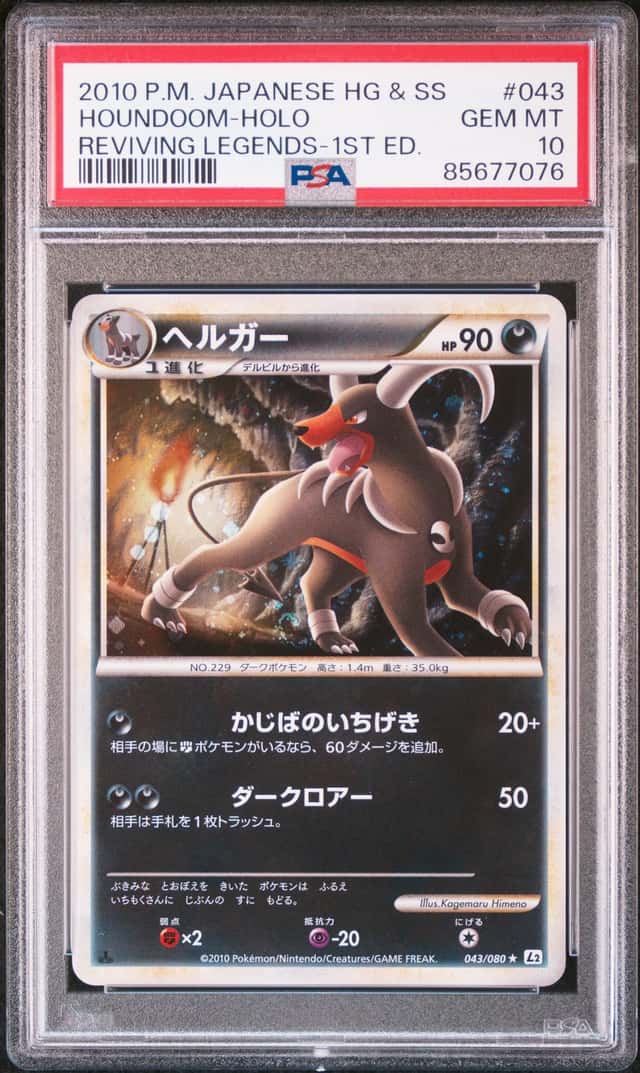 PTCG 宝可梦 PSA 10分 黑鲁加（漩涡） 2010 043/080 ★H L2 补充包 苏醒传说 1ED 日文