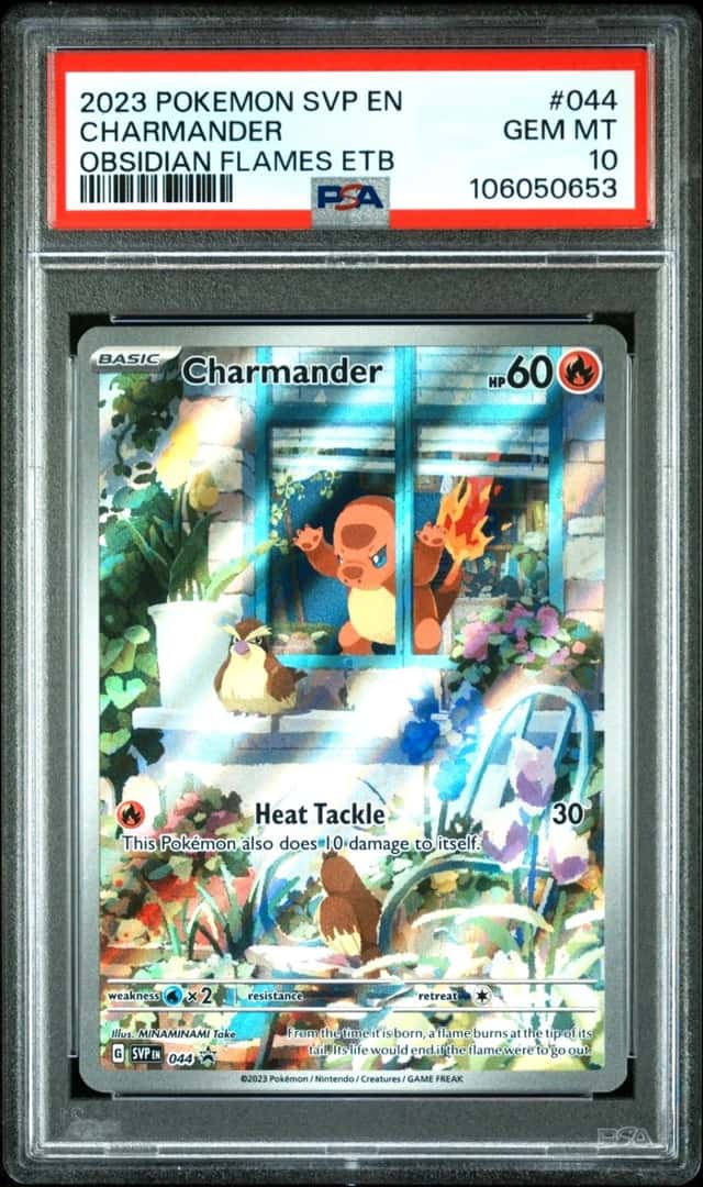 2023 POKEMON CHARMANDER OBSIDIAN FLAMES ETB SVP BLACK STAR PROMO #044 PSA 10