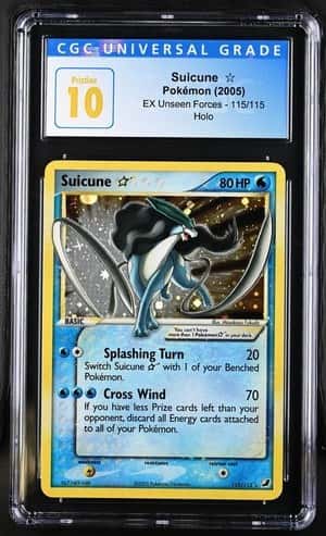 2005 Pokémon Suicune Gold Star Holo EX Unseen Forces #115/115 CGC PRISTINE 10