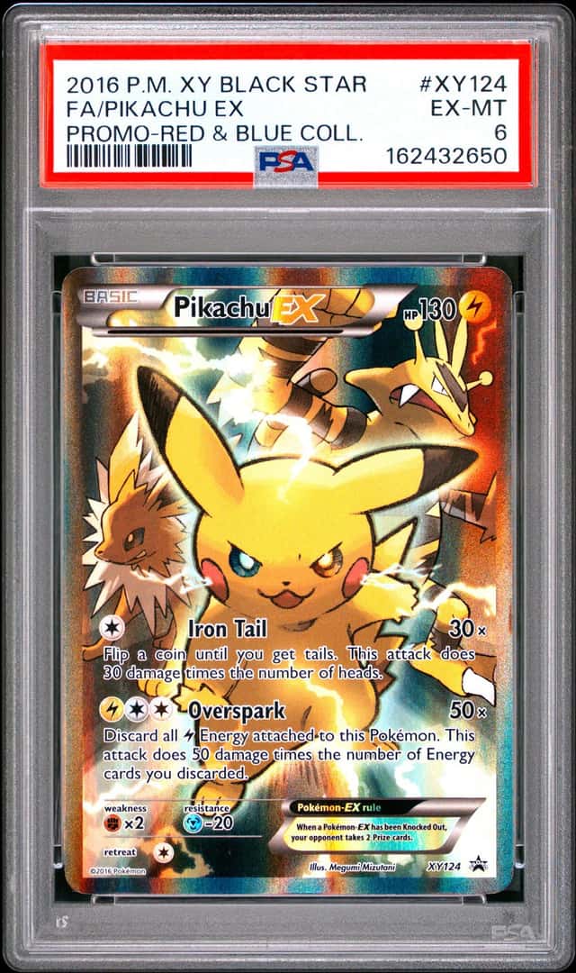 Pokemon Pikachu EX XY124 XY Black Star Promo Full Art Holo PSA 6 (2016)