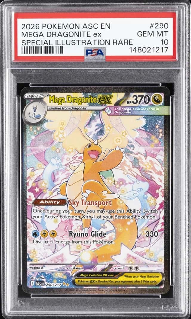 2026 POKEMON ASCENDED HEROES SPECIAL ILLUSTRATION RARE MEGA DRAGONITE EX PSA 10