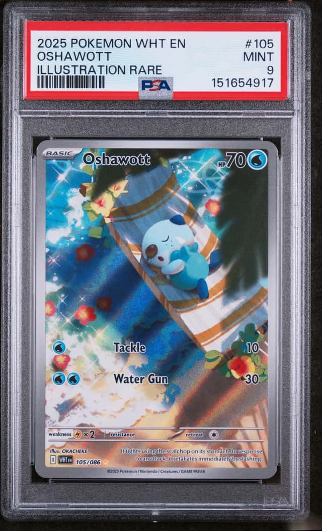 2025 Pokemon White Flare Oshawott Illustration Rare #105/086 PSA 9