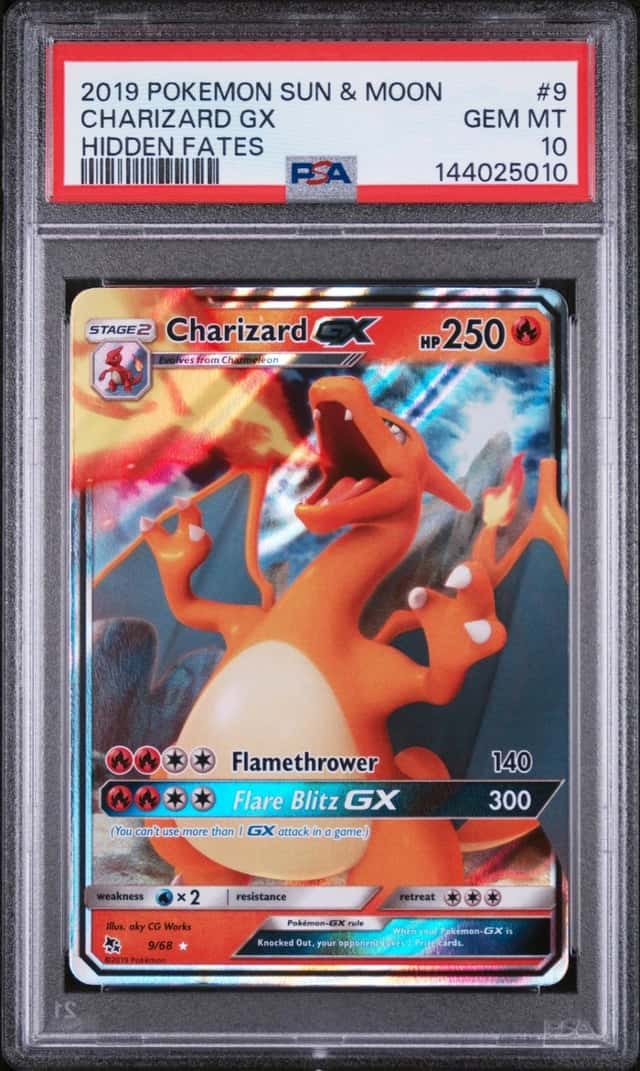 2019 POKEMON SUN & MOON HIDDEN FATES #9 CHARIZARD GX PSA 10