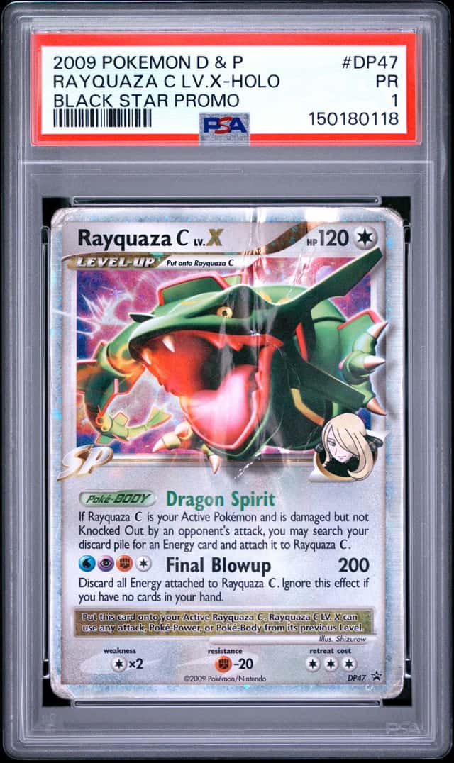 Rayquaza C LV.X Holo PSA 1 Diamond & Pearl Black Star Promo DP47 2009 Pokemon