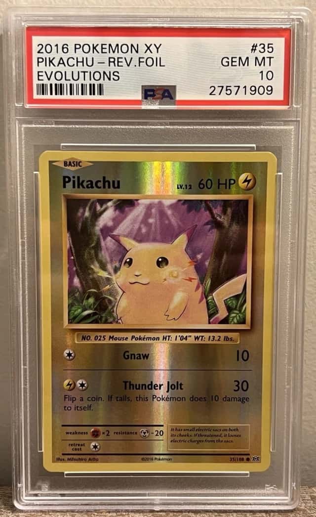 2016 Pokémon XY Evolutions Pikachu #35 Reverse Holo PSA 10 GEM MINT