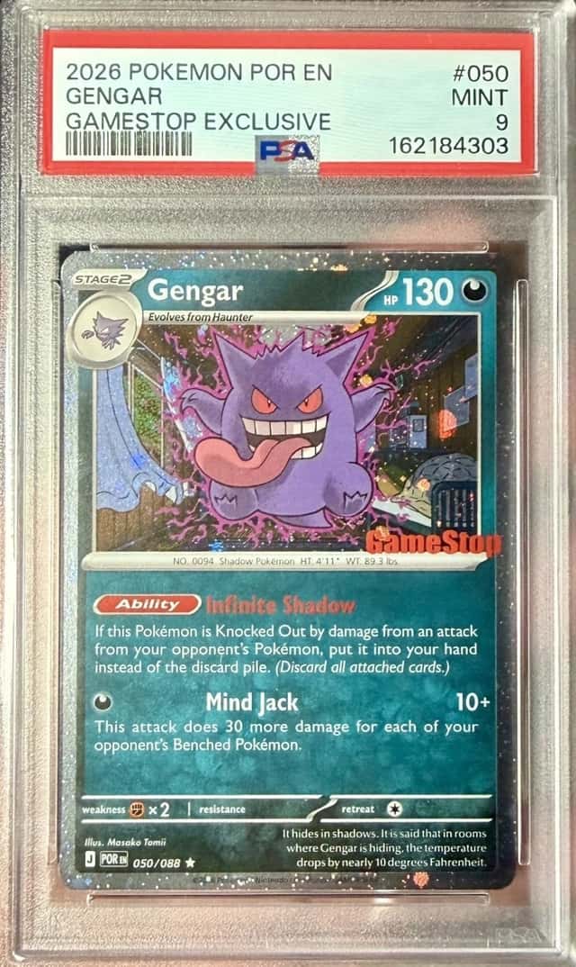 2026 POKEMON POR EN-PERFECT ORDER GAMESTOP EXCLUSIVE #050 GENGAR PSA 9