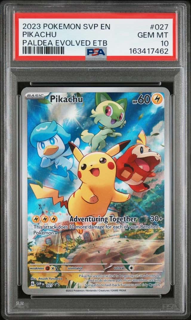 2023 POKEMON SVP EN-SV BLACK STAR PROMO #027 PIKACHU PSA 10