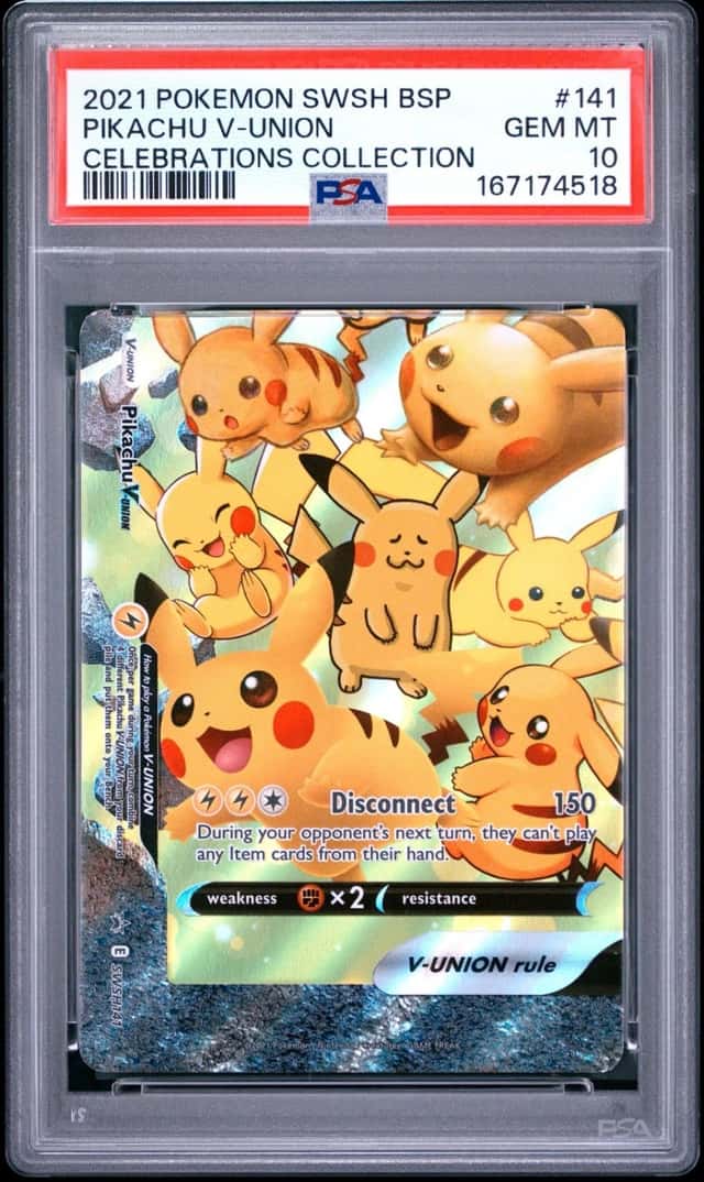 2021 POKEMON SWSH BLACK STAR PROMO #141 PIKACHU V-UNION PSA 10