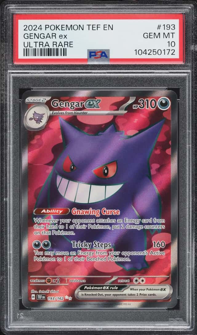 2024 Pokemon Scarlet & Violet Temporal Forces Full Art Gengar Ex #193 PSA 10 GEM MINT
