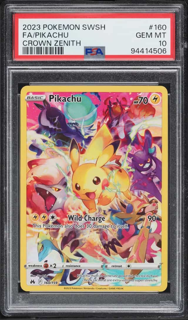 2023 Pokemon Sword & Shield Crown Zenith Full Art Pikachu #160 PSA 10 GEM MINT