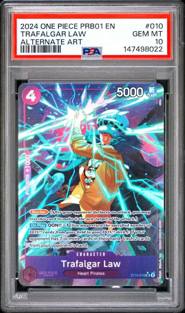 2024 ONE PIECE PRB01-PREMIUM BOOSTER CARD THE BEST ALT ART TRAFALGAR LAW PSA 10