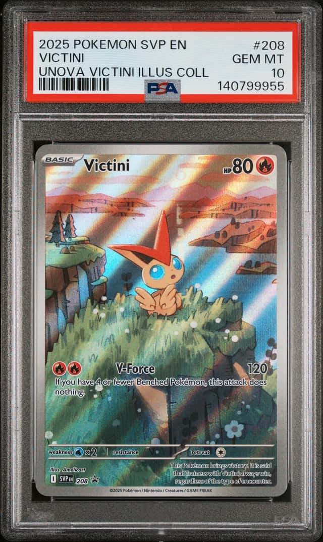 2025 Pokemon Scarlet and Violet Black Star Promo Unova Illustration Collection Victini #208