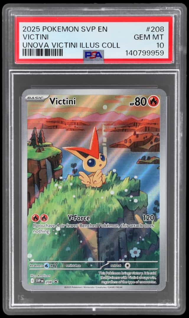 2025 Pokemon Scarlet and Violet Black Star Promo Unova Illustration Collection Victini #208