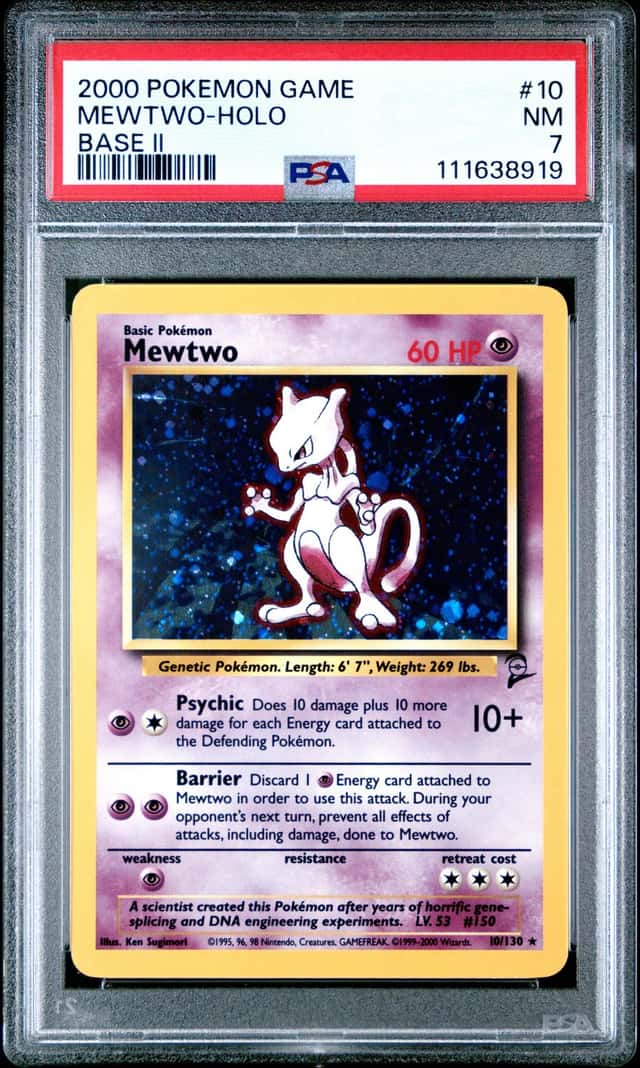 1999 Pokemon TCG Base Set Mewtwo 10/102 Holo Unlimited English PSA