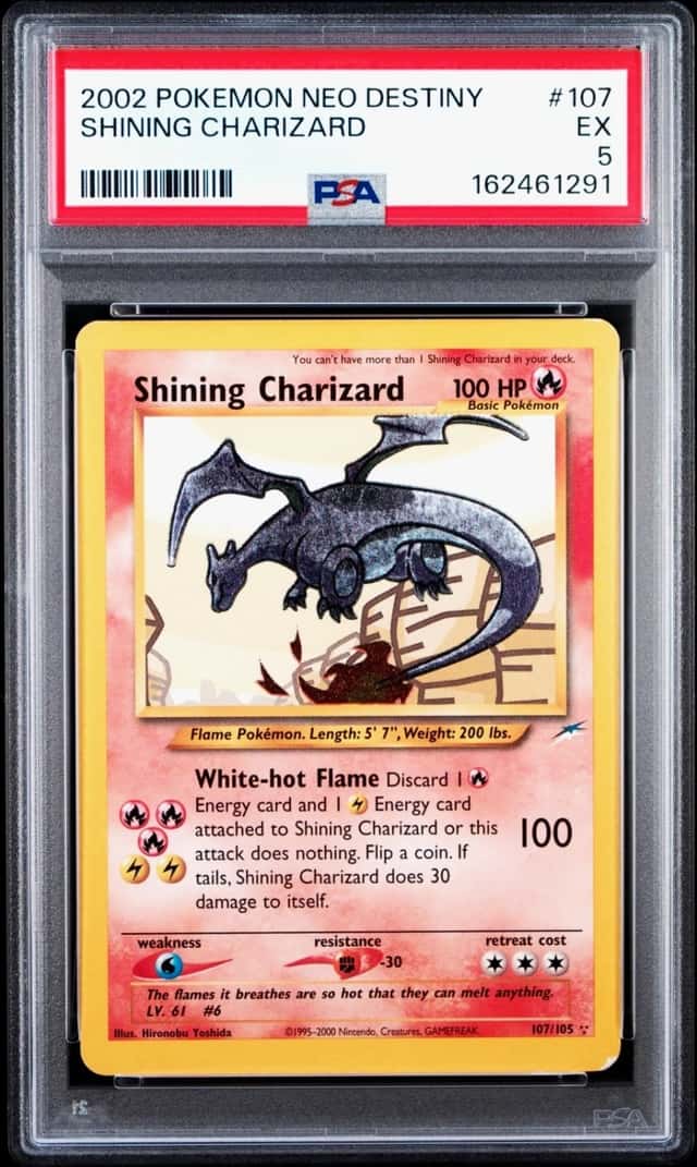 POKEMON SHINING CHARIZARD 2002 NEO DESTINY #107 PSA 5