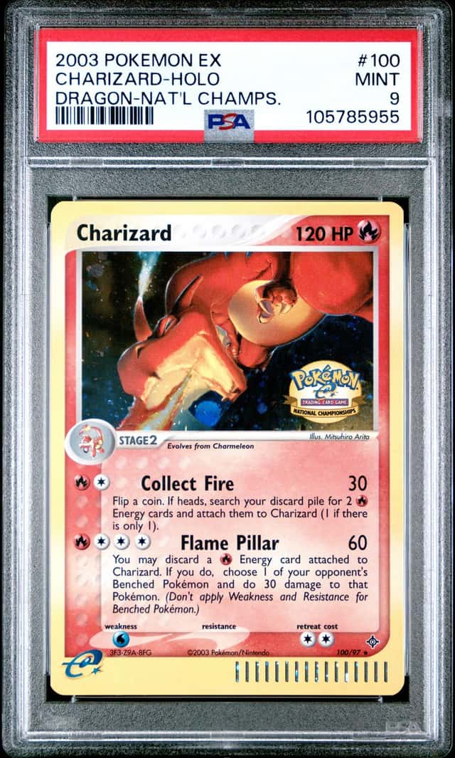 2003 POKEMON EX DRAGON #100 CHARIZARD HOLO NATIONAL CHAMPIONSHIPS PSA 9