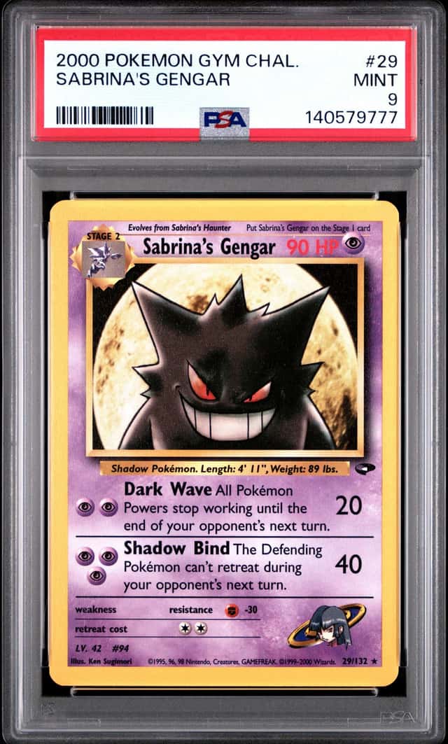 2000 Pokemon Gym Challenge #29 Sabrina's Gengar PSA 9 MINT