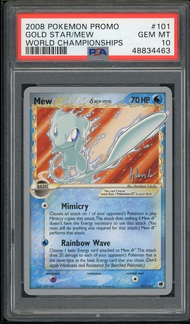 2008 POKEMON MEW GOLD STAR WORLD CHAMPIONSHIPS PROMO #101 PSA 10