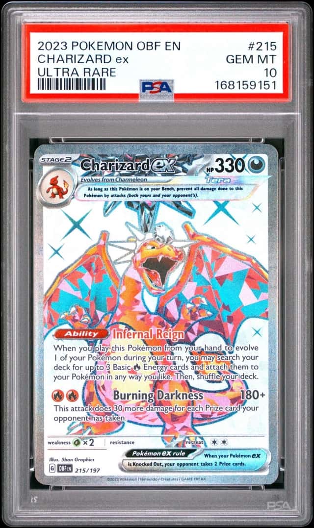 2023 POKEMON OBF EN-OBSIDIAN FLAMES ULTRA RARE #215 CHARIZARD EX PSA 10