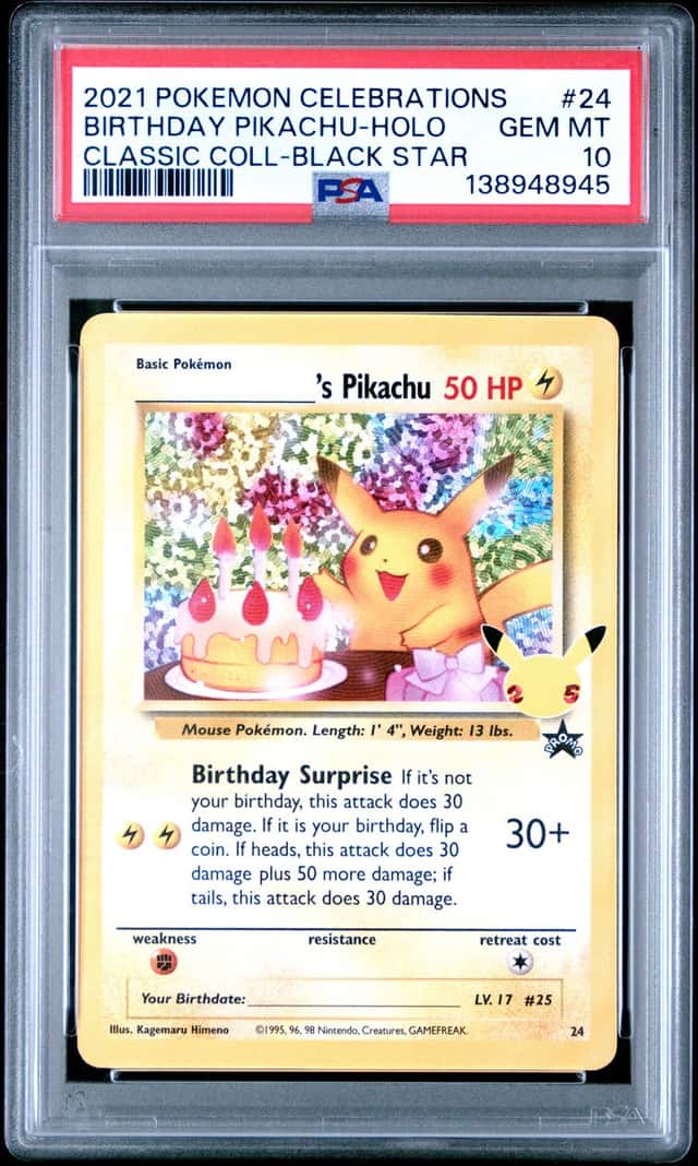 2021 Pokemon SWSH Celebrations Birthday Pikachu Classic Rare #24 PSA 10 GEM MINT