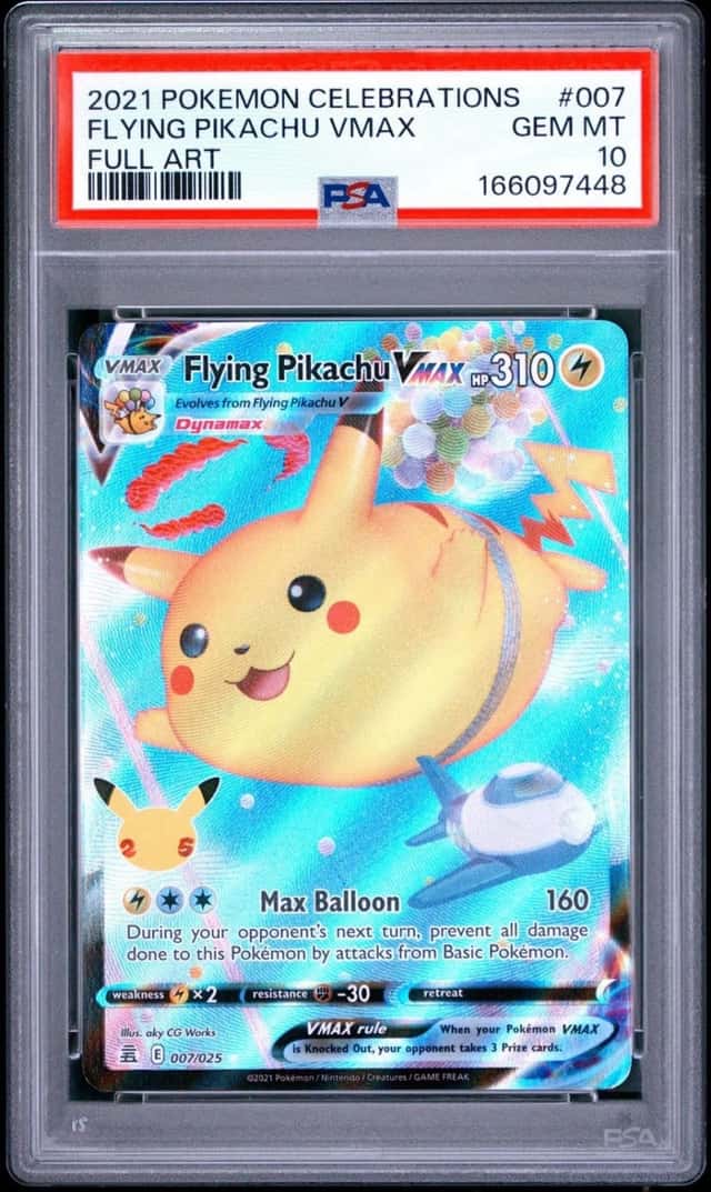 2021 POKEMON CELEBRATIONS #007 FULL ART/FLYING PIKACHU VMAX PSA 10