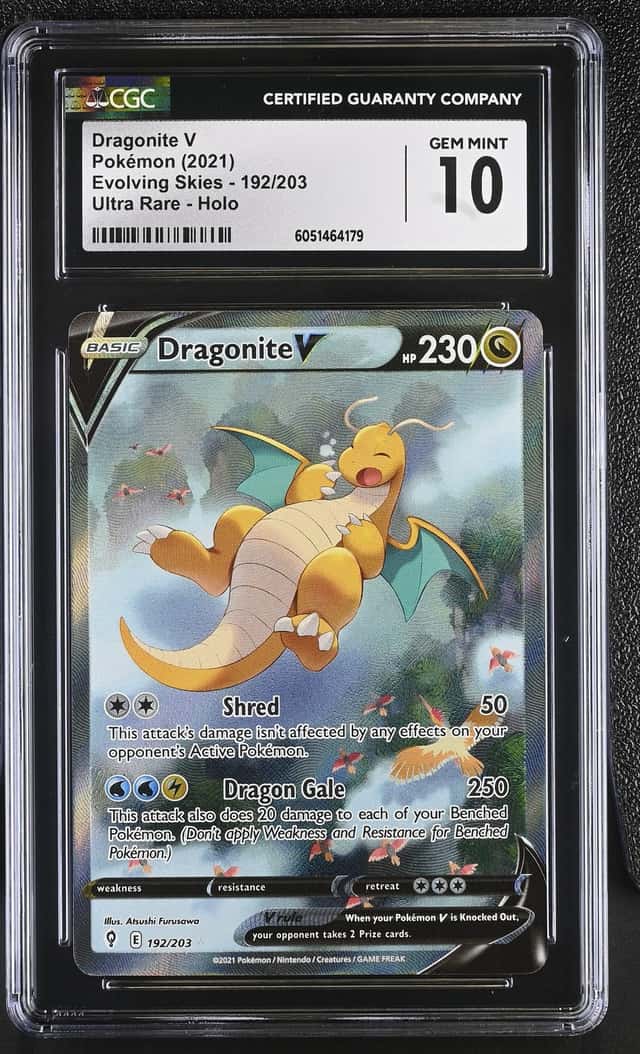 CGC 10 Dragonite V 192/203 Evolving Skies 2021 Full Art Holo Ultra Rare
