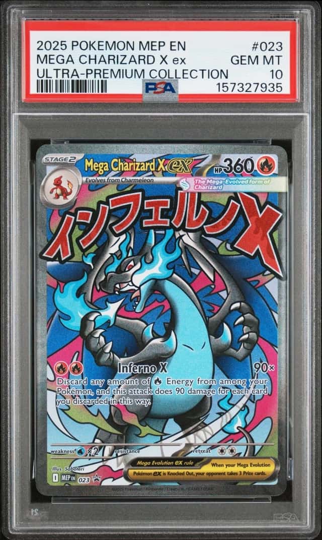 2025 POKEMON MEP EN-ME BLACK STAR PROMO #023 MEGA CHARIZARD X EX PSA 10