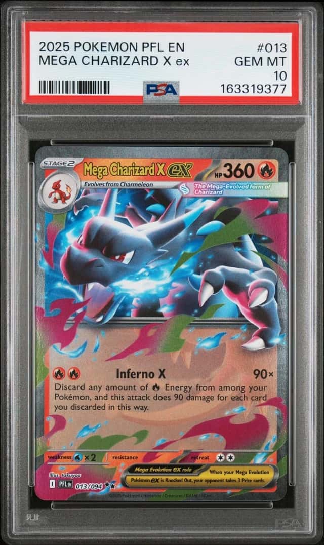 2025 POKEMON PFL EN-PHANTASMAL FLAMES #013 MEGA CHARIZARD X EX PSA 10