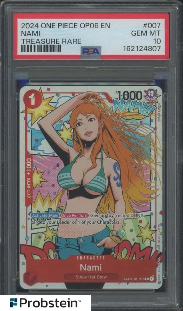 2024 One Piece OP06 EN Treasure Rare #007 Nami PSA 10 GEM MINT