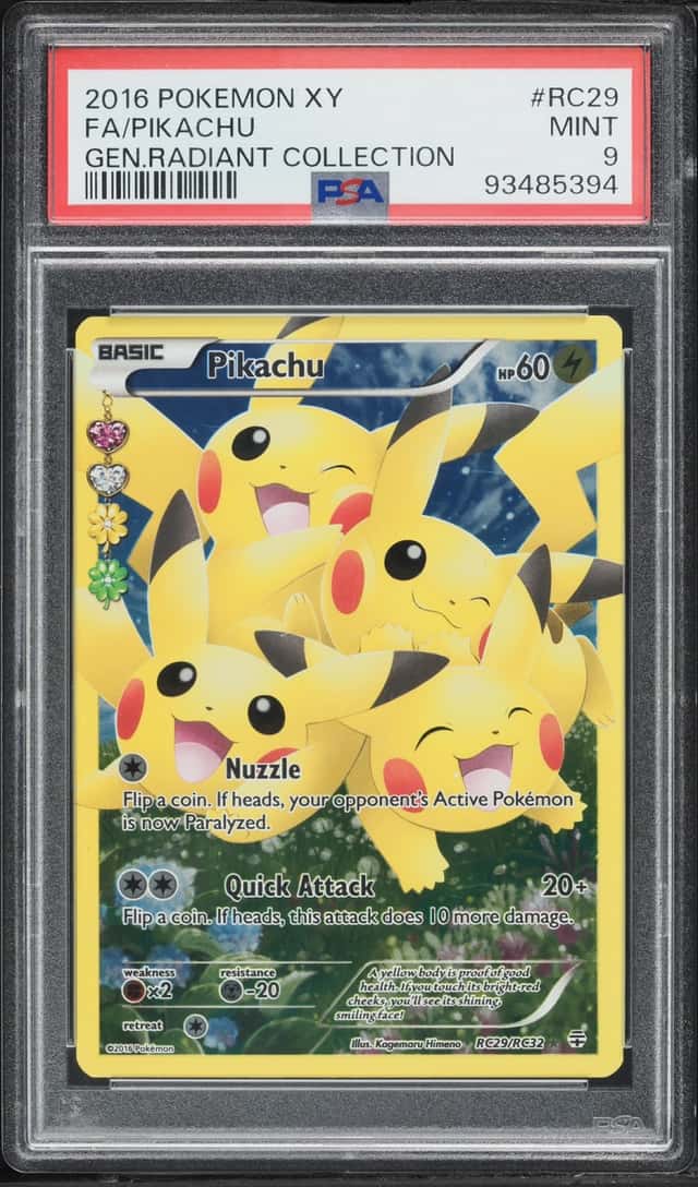 2016 Pokemon XY Generations Radiant Collection Full Art Pikachu #RC29 PSA 9 MINT