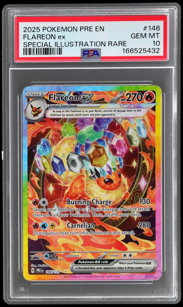 2025 Pokemon Scarlet and Violet Prismatic Evolutions Special Illustration Rare Flareon Ex #146
