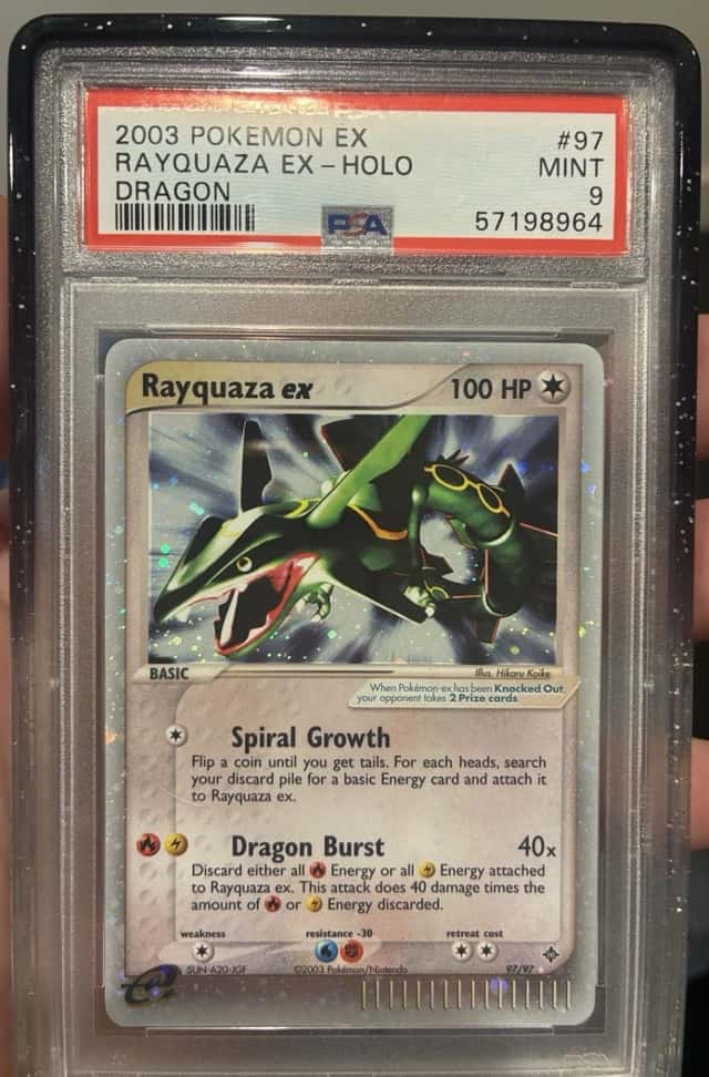 Rayquaza ex Holo 2003 Pokémon EX Dragon 97/97 PSA 9 Graded English Card