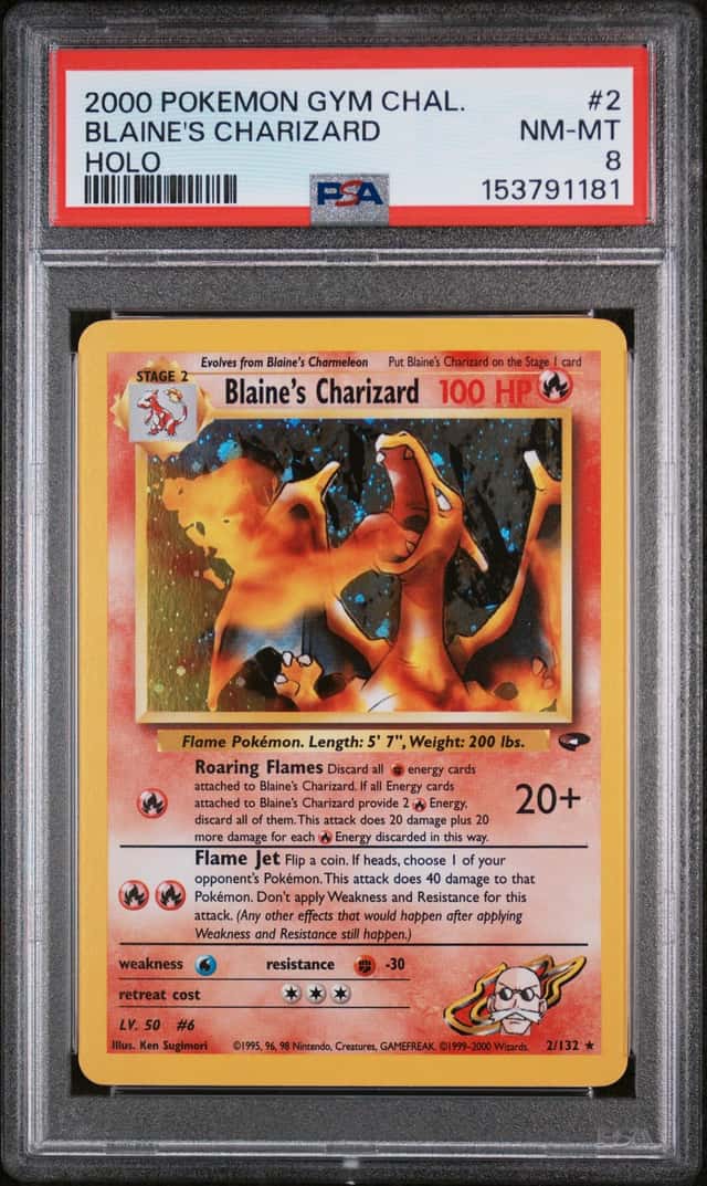 2000 Pokemon Gym Challenge #2 Blaine's Charizard Holo PSA 8 NM-MT