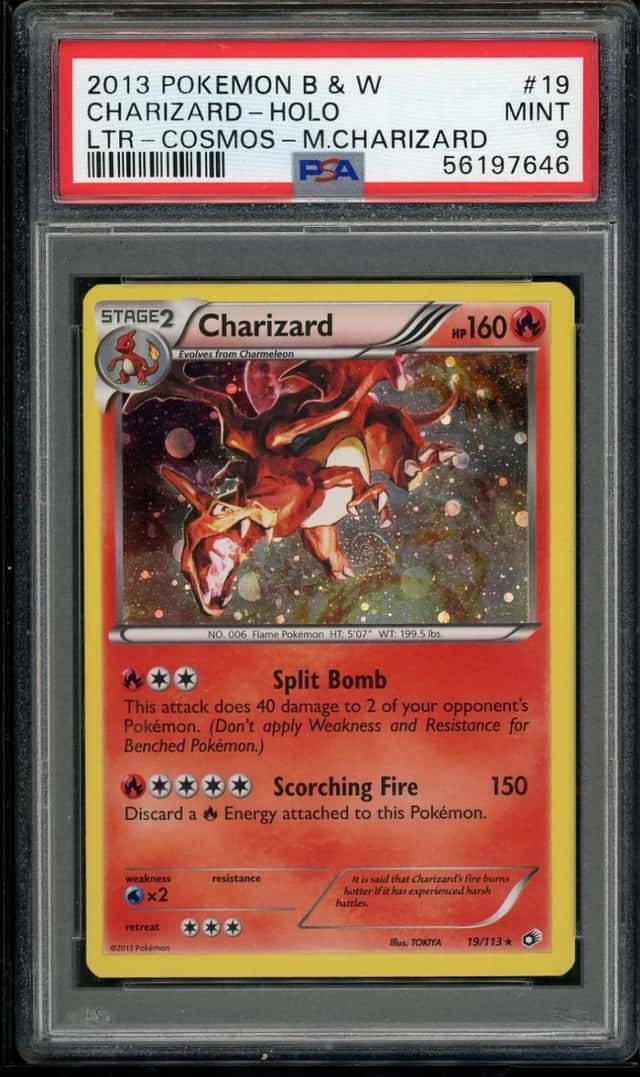 POKEMON CHARIZARD 2013 B&W LEGENDARY TREASURES #19 LTR-COSMOS- HOLO PSA 9